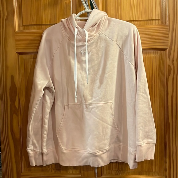 Soft pink large women’s under armor sweatshirt hoodie - Picture 1 of 5